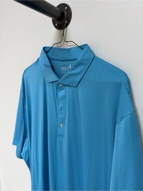 Johnnie- O Men's Blue Striped Polo Shirt